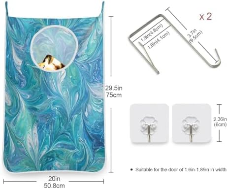 2PCS Hanging Laundry Hamper Bag Over the Door Laundry Hamper Wall Hamper Large - Image 3