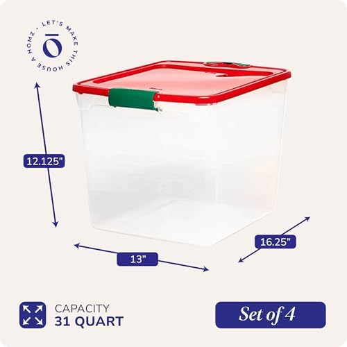 HOMZ Holiday Tote Plastic Storage Bin - Image 4