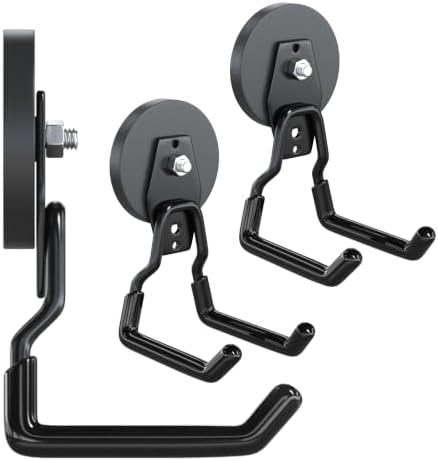 3-H Heavy Duty Magnetic Hooks, No-Drill Garage Power Tool Holder, 2 Pack by 3-H