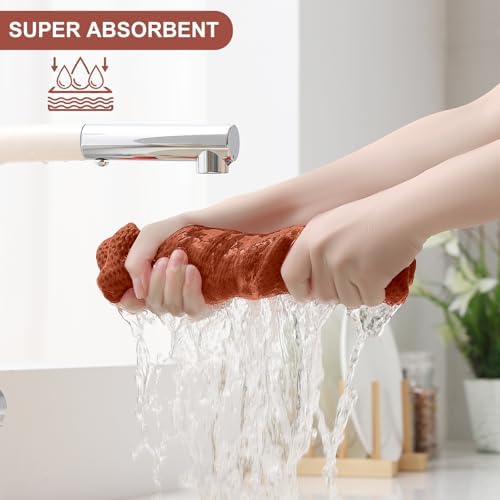 Homaxy 12 Pack 100% Cotton Kitchen Towels and Dishcloths Set - Image 3