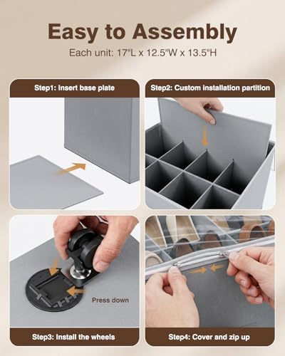 HOUSE AGAIN Shoe Organizer for Closet, 2 Pack Shoe Storage Organizer - Image 5