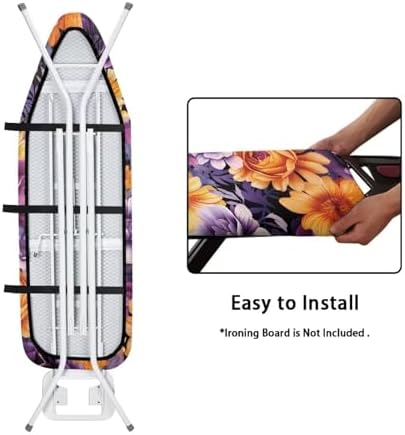 Flashideas Purple Flower Ironing Board Cover and Pad 15 x 54 Heavy Duty Iron - Image 5