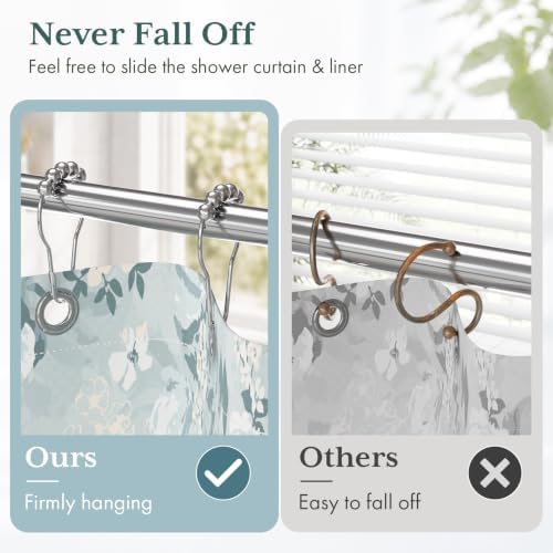 Bathway Shower Curtain Rings, Shower Curtain Hooks Chrome Shower Rings - Image 3