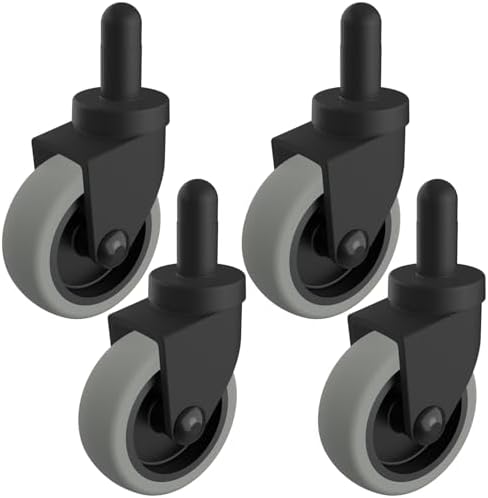 3 Inch Mop Bucket Casters 4 Pack Heavy Duty Non-Marking Swivel TPR Castors by EUOKOK