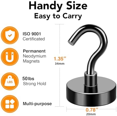 MIKEDE Magnetic Hooks 50LB+ Heavy Duty Magnet Hook - Image 4