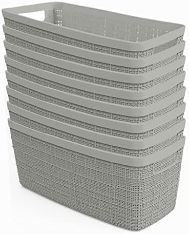 Curver Set of 8 Slim 6.8L Jute Decorative Plastic Organization and Storage by Unknown