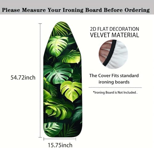 Nuxovilar Green Monstera Leaves Ironing Board Cover 15x54 Polyester - Image 4