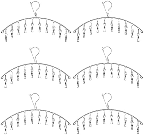 Clothes Hanger with 10 Clips, Stainless Steel, by WudTus