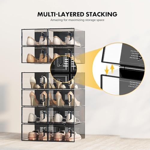SEE SPRING X-Large Shoe Storage Box Fit Size 11, Space Saving Sneaker Shoe Rack - Image 3