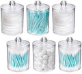 WEISHI 6 Pack Qtip Holder Dispenser -Cotton Ball, Round Pads, Small Clear by WEISHI