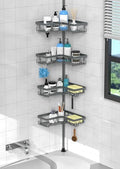 KEGII Corner Shower Caddy Tension Pole, Bathroom Rack, Dark Gray by KEGII