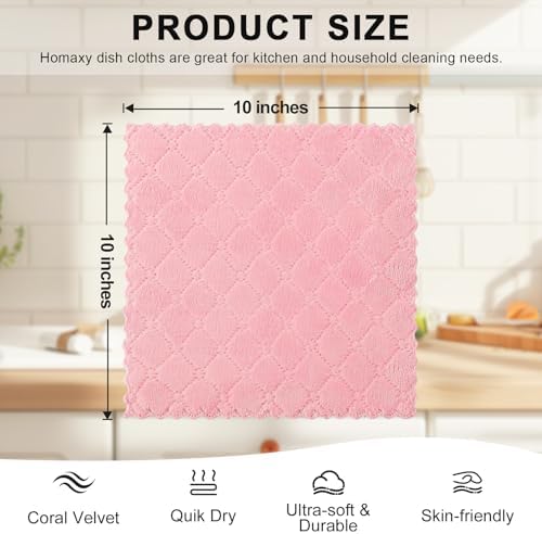 Homaxy 12 Pack Super Soft & Absorbent Dish Cloths - Image 5