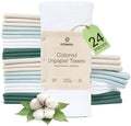 mioeco 24 Pack Reusable Kitchen Paper Towels, Organic Multicolor Cloths by MioEco-SustainableLiving