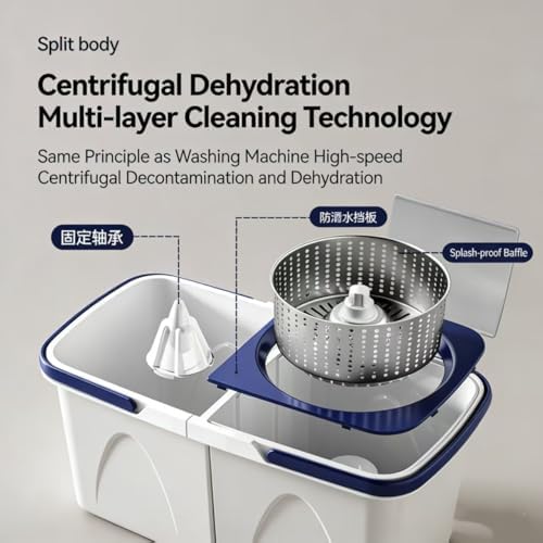 Spin Mop and Bucket Set with 3 Washable Pads - Image 4
