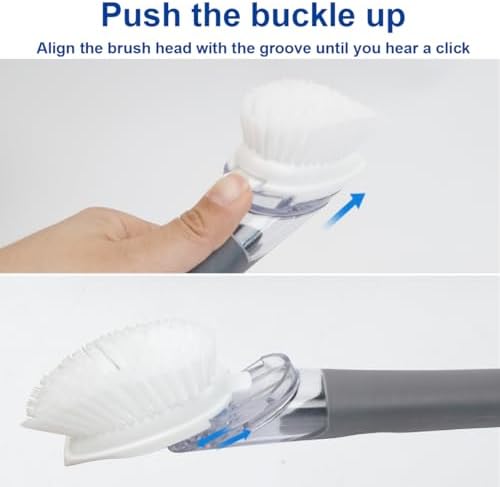 CELOX Dish Brush with Soap Dispenser, 1 Dish Wand & 3 Dish Brush Refill Heads - Image 4