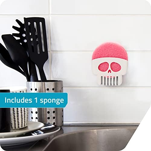 PELEG DESIGN Brain Drain White Skull Sponge Holder - Image 2