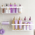 Shower Shelves Adhesive 3 Pack Stainless Steel Storage Organizers-White by ODesign