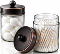 Amolliar Apothecary Jar Bathroom Storage Qtip Holder Glass, ORB 2Pack by Amolliar