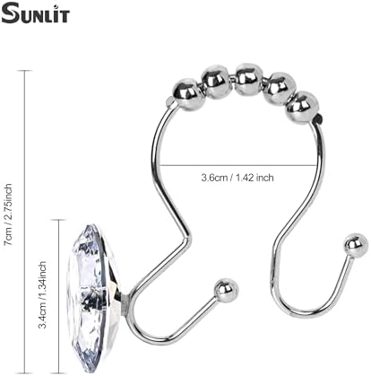 Sunlit Luxury Design Round Clear Diamond Crystal Gem Bling - Image 2