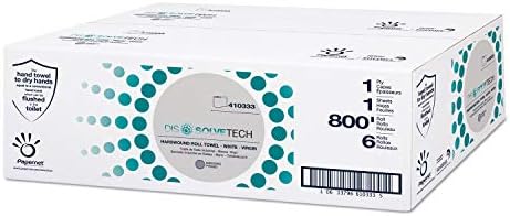 Papernet 410333 Dissolvetech White Virgin Fiber Hard Wound roll Towel, 6 Rolls - Image 3