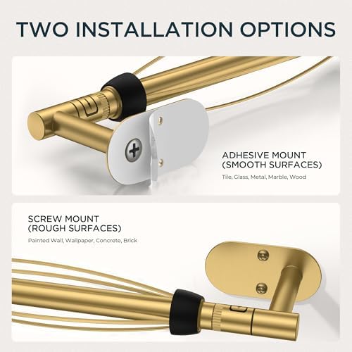 FORIOUS Paper Towel Holder Under Cabinet, One Hand Tear, Brushed Gold - Image 5