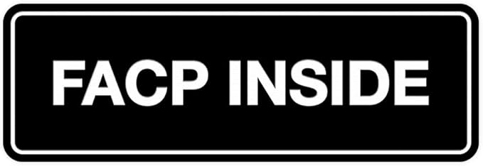 Signs ByLITA Standard FACP Inside Sign | Fire Safety Signage (Black) - Medium 1 Pack
