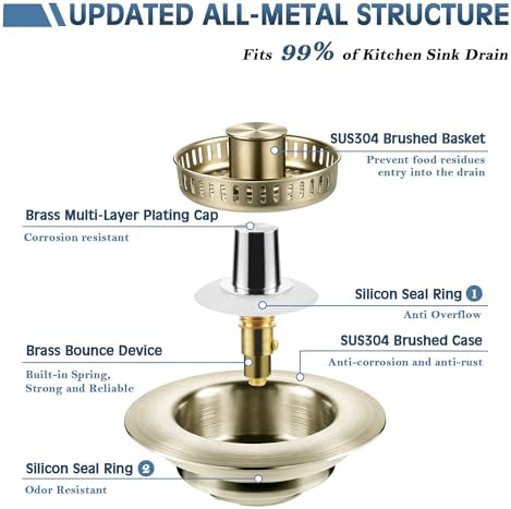 Kitchen Sink Drain Strainer and Stopper - Image 3