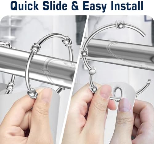 Shower Curtain Rings Hooks, Rustproof Shower Curtain Hooks - Image 5