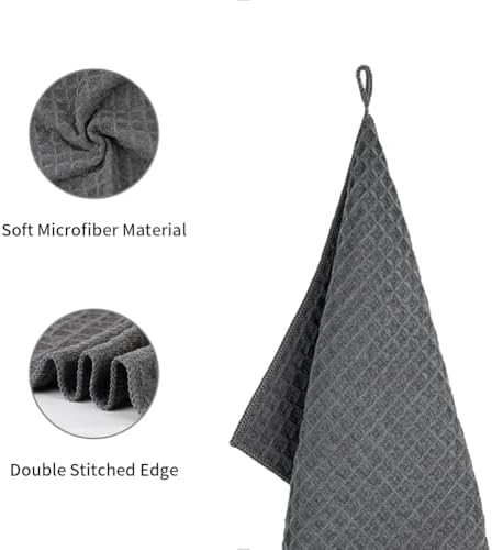 watchget Microfiber Cleaning Cloth, Barista Micro Towels 10 Pack Dark Grey - Image 3