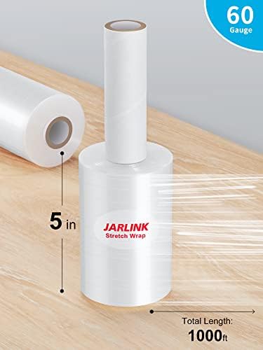 JARLINK 5" x 1000' Stretch Film, Pallet Shrink Wrap W/Handles, 4 Pack - Image 2