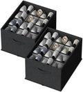 FHSQX 2 Pack Shoe Organizer for Closet, Foldable Shoe Organizer, Fits up to 24 by FHSQX