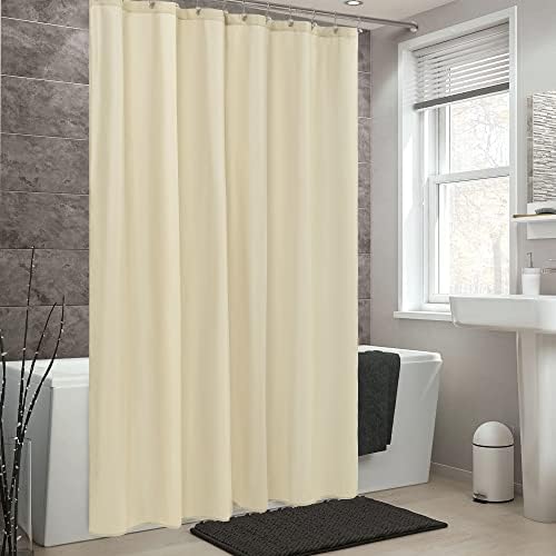 ALYVIA SPRING Waterproof Fabric Shower Curtain or Liner Cream - Image 6