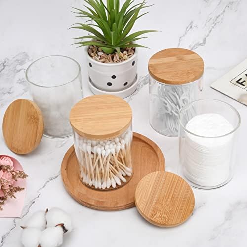 BKYFPQ 4 Pack Glass Qtip Holder Dispenser - Image 2