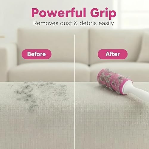 Washable Gel Lint Roller 2 Pack, Large Reusable Pet Hair Remover - Image 5