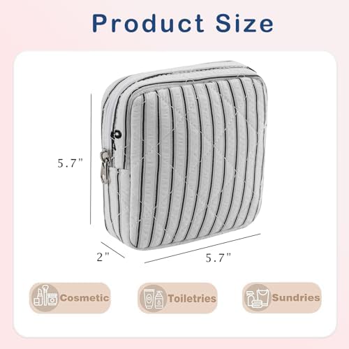 RSRSLEII Mini Quilted Striped Makeup Pouch - Image 4