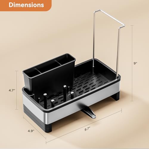 Laveshop Sponge Holder for Kitchen Sink, Rustproof Stainless Steel Sink Caddy - Image 6