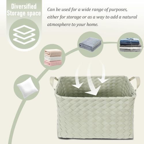 BROWNLILY Handwoven Clothes Basket Laundry Hampers Large Wicker Storage Baskets - Image 3