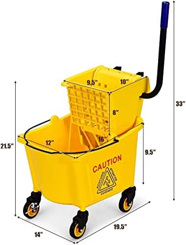 Nightcore Commercial Mop Bucket, All-in-one Tandem Floor Cleaning Wavebrake - Image 7