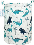 Round Laundry Basket Collapsible Storage Hamper Organizer Full Dinosaur by LANGYASHAN