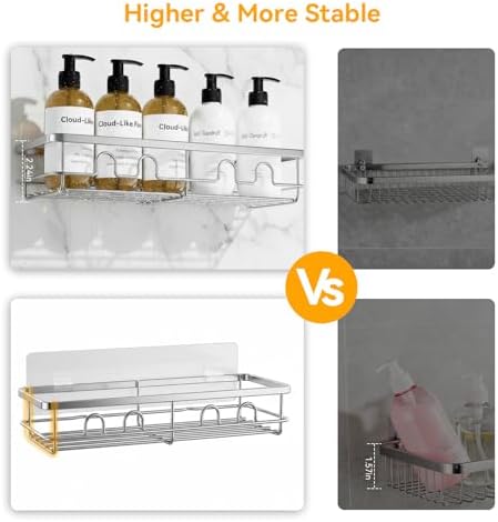 Adhesive Shower Caddy, Large Capacity Shower Racks - Image 4