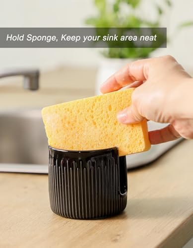 Ceramic Sponge Holder for Kitchen Sink, Scrub Sponge Dish Rack, Farmhouse - Image 2