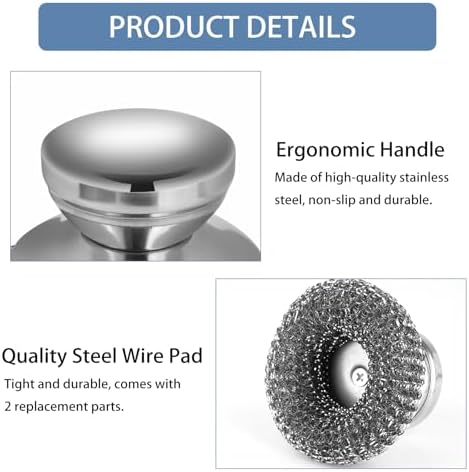 4Pcs Steel Wool Scrubber Set, Stainless Steel Scrubber - Image 2