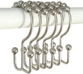 Shower Curtain Hooks, Stainless Steel Double Glide Rings, Polished Nickel by Unknown