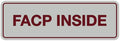 Signs ByLITA Standard FACP Inside Sign | Fire Safety Signage (Light Grey/Burgundy) - Small 1 Pack