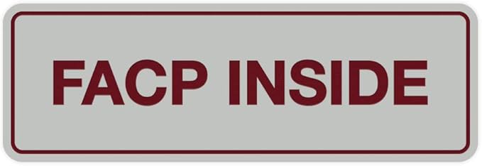 Signs ByLITA Standard FACP Inside Sign | Fire Safety Signage (Light Grey/Burgundy) - Medium 1 Pack