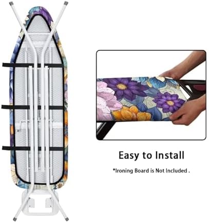 Iron Board Cover with Padding Stretchy Boho Flower Table Top Ironing Board with - Image 5