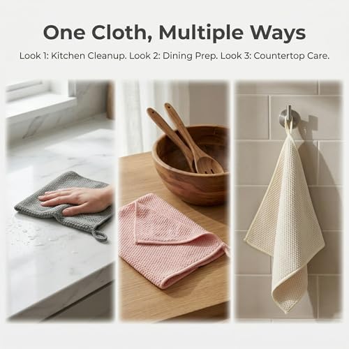 Microfiber Cleaning Cloths 6-Pack, Absorbent Textured Towels Large 12x16 In - Image 5