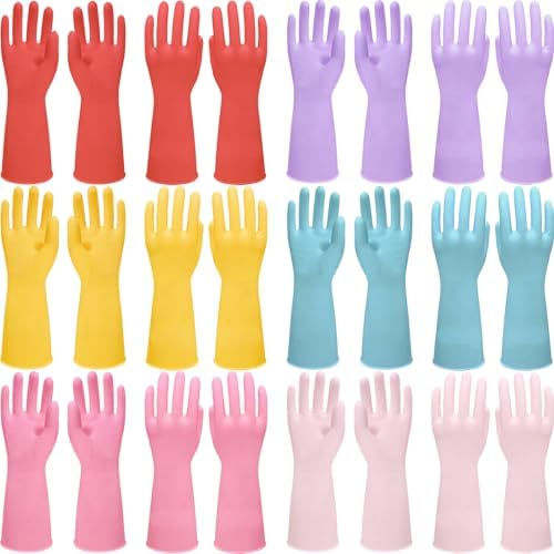 12 Pairs Rubber Cleaning Gloves by Unknown