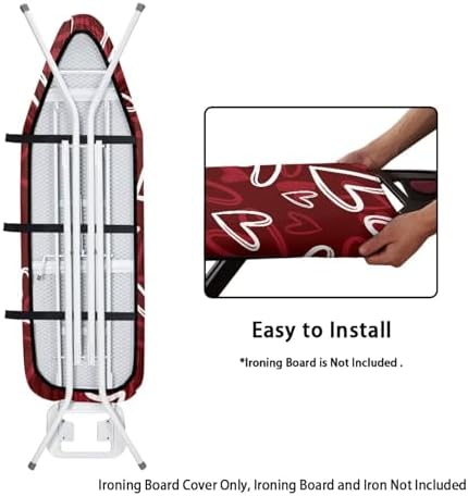 Red Heart 15x54 Ironing Board Cover Elastic Edge Romantic Iron Board Cover - Image 4