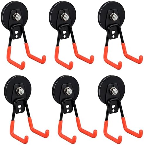ULIBERMAGNET Heavy Duty Magnetic Garage Hooks, 6 Pack Strong Large Magnet Hooks by ULIBERMAGNET